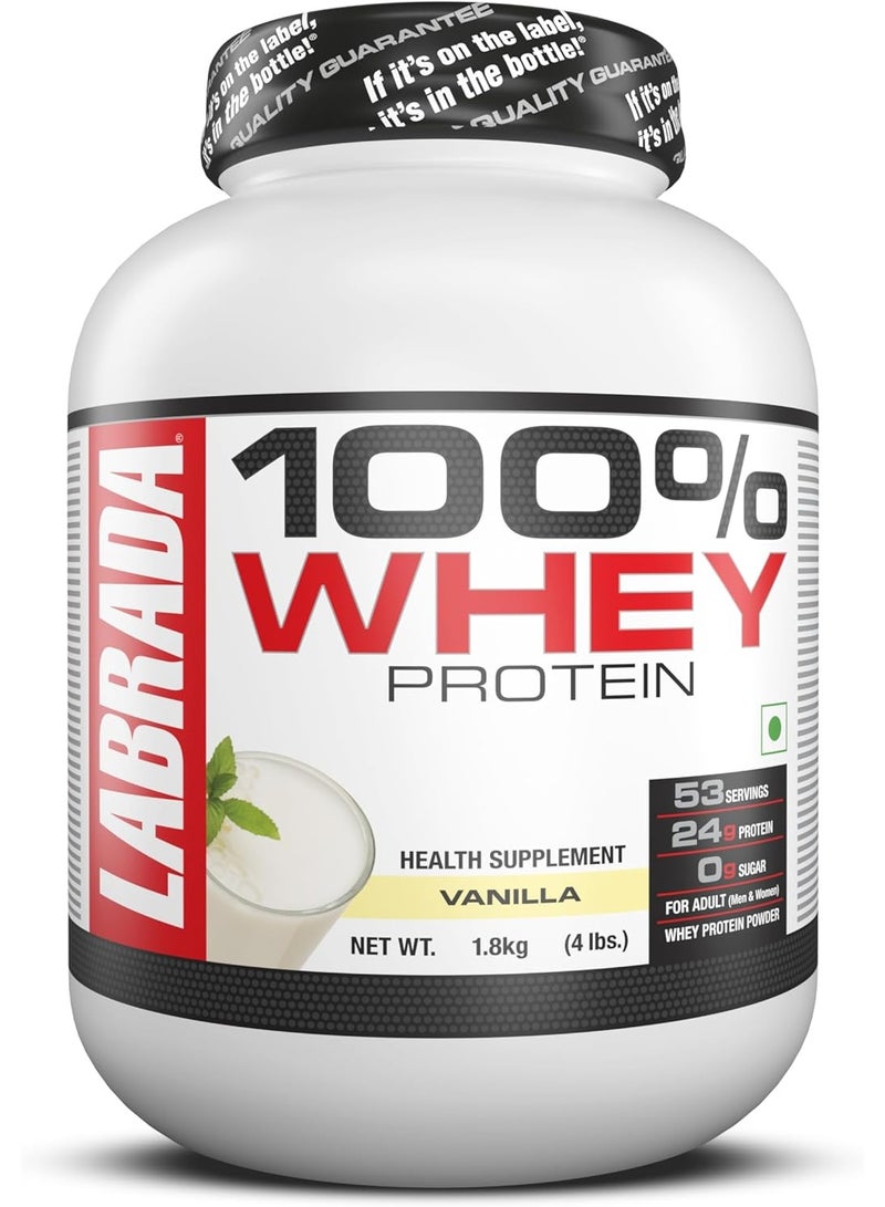 LABRADA 100% Whey Protein Powder Vanilla 4.13 lbs - Image 1